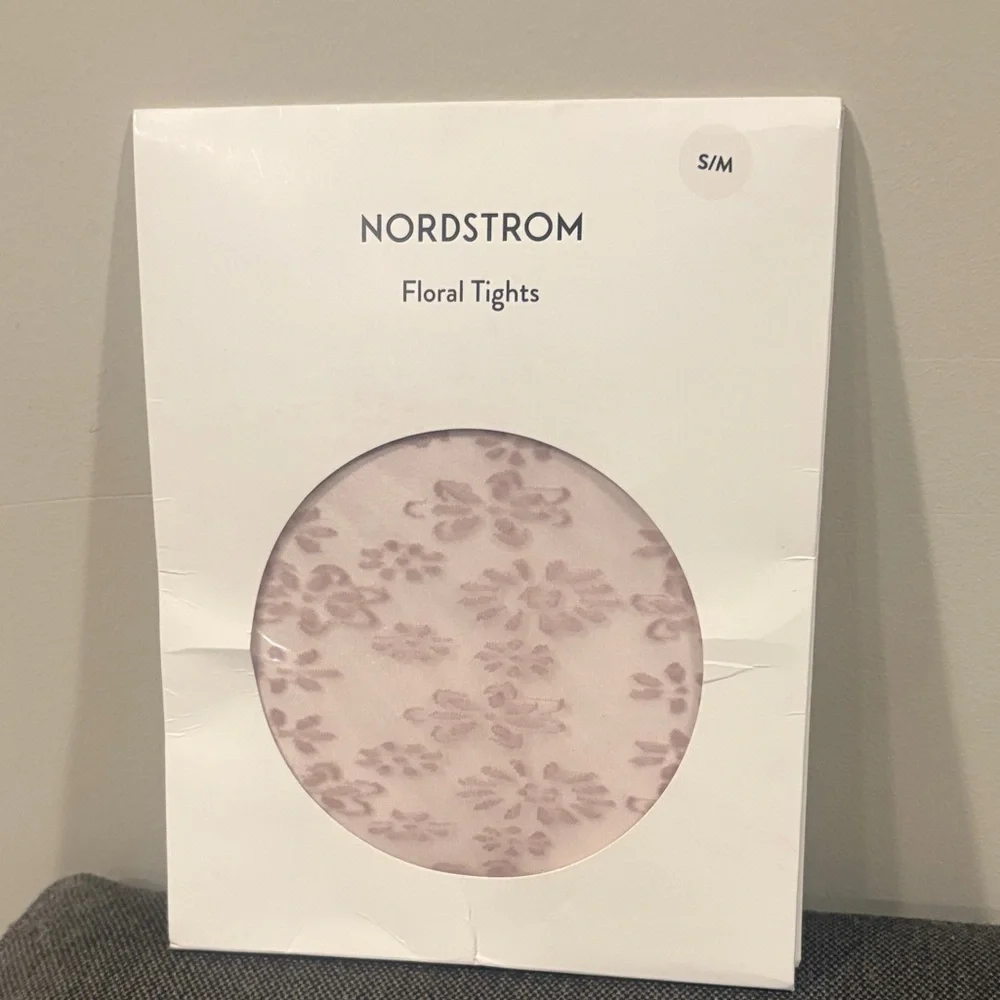 Nordstrom purple Floral Patterned Tights